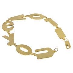 Iconic "I Love You"  Gold Plated Sterling Bracelet