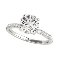 Beauvince GIA Certified 1.56 Carat Round HSI1 Engagement Ring in White Gold