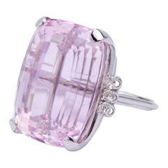 70 Carat Kunzite & Diamond Cocktail Ring