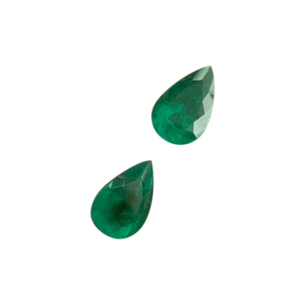 16.96 Carat CD Certified Colombian Emerald Pear Shape Pair
