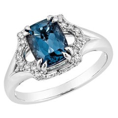 Sunita Nahata London Blue Topaz 1.77ct. Fancy Ring in 14KWG with Diamond.