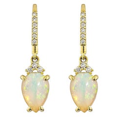 Opale Sunita Nahata 2,51ct. Orecchino a goccia in 18KYG con diamante bianco.