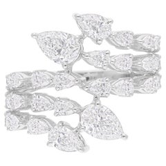 Bague en or blanc 14 carats avec diamant poire de 2,50 carats de pureté SI de couleur hi-colore