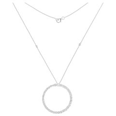 2,52 Carati SI/H Diamante tondo brillante Collana a cerchio in oro bianco 14k