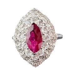 Certified 2.05 Carat Natural Burmese Ruby and Diamond Ring Made in Gold