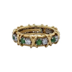 Estate Tiffany & Co. Jean Schlumberger Diamond & Tsavorite 18k Size 8.25