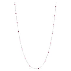 8.52 Carat Diamond and Ruby Platinum Long Chain Necklace