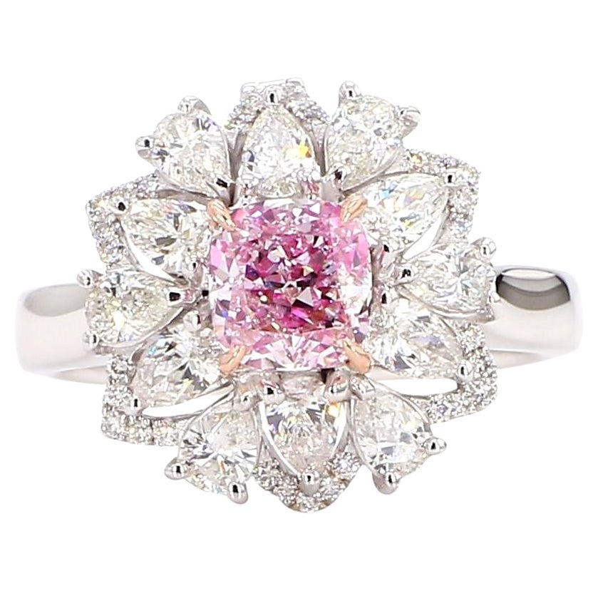 GIA Certified 1.03 Carat Light Pink Diamond 18K Gold Ring For Sale