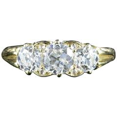 Antique Victorian Diamond Gold Trilogy Ring Circa 1880