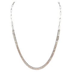 Collana di diamanti in argento 925 - Diamanti rotondi I/I da 0,50 carati, regolabile da 18".