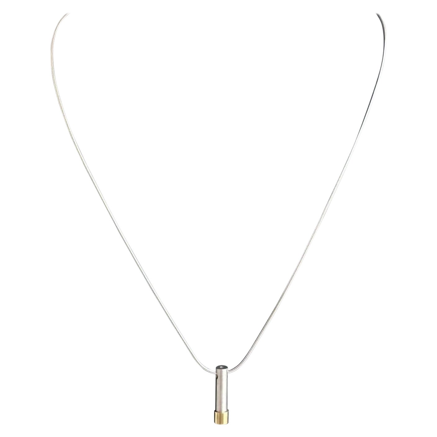 Frederic Duclos Necklace in Sterling Silver with Gold Accent – Adjustable 18-20"