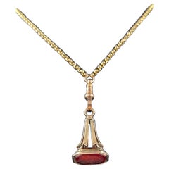 Antique 9ct Rose Gold, Victorian Carnelian Seal Fob