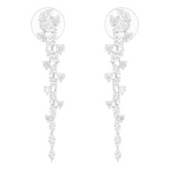 Real 2,31 Karat SI/H Marquise Runde Diamant-Ohrringe 14 Karat Weißgold Schmuckschmuck