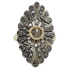 Luise Diamonds Gold and Silver Cocktail Ring 12