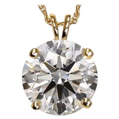 Colgante Solitario de Diamante de Oro Amarillo de 14k GIA Cerca de 1 Ct