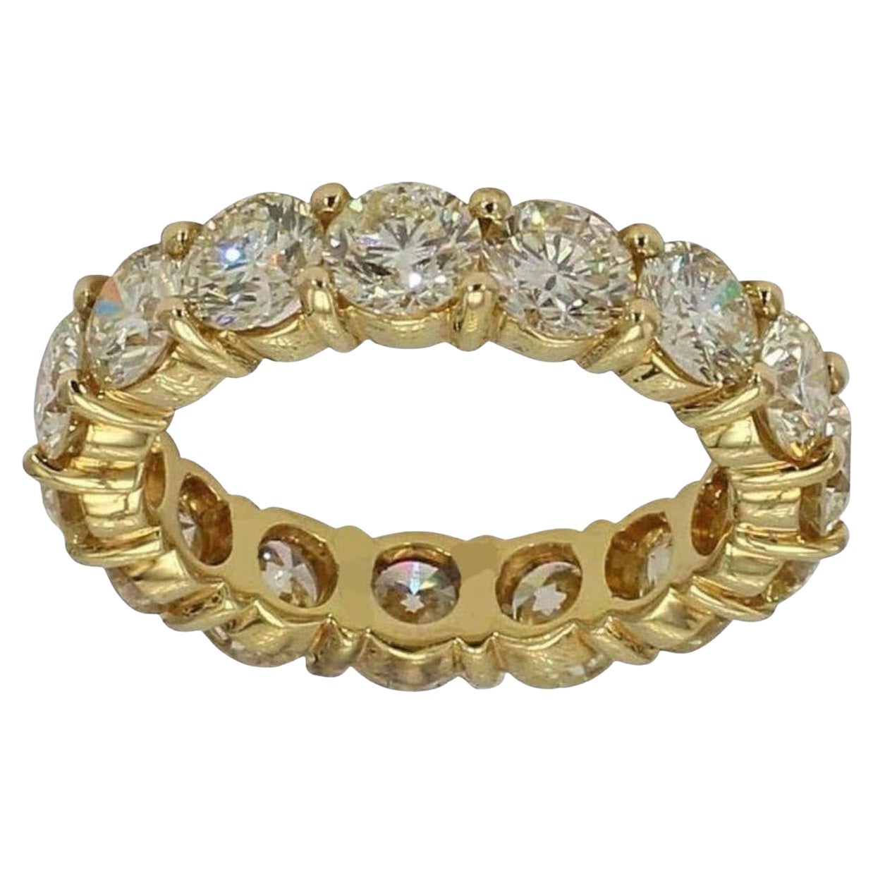 3 1/2 Carat Ct Real Natural Round Diamond Full Eternity Band Ring 14k Gold