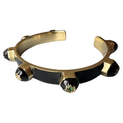 Stud Bangle White Diamond Emerald Blue Sapphire Ruby Chakra Memento Mori Style