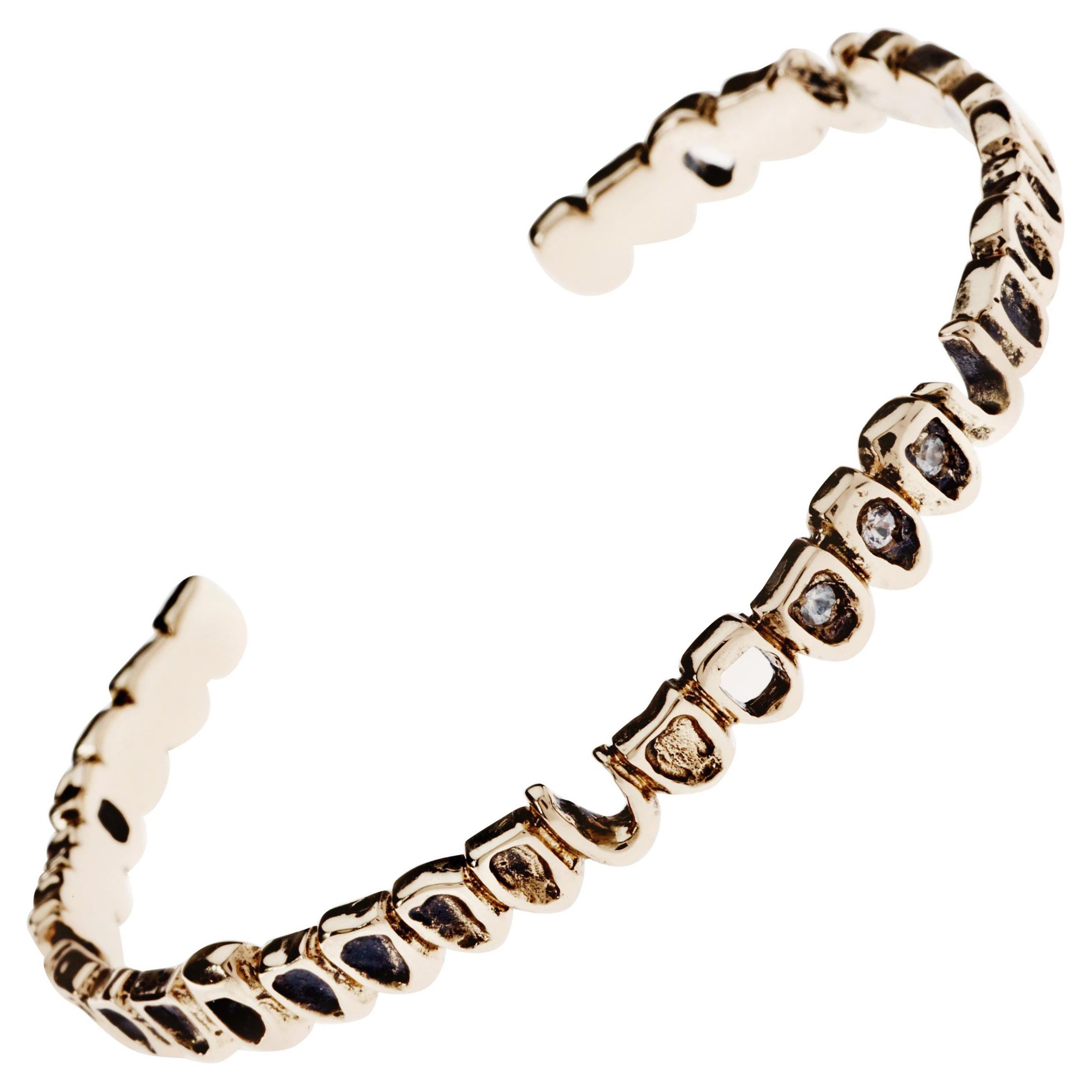 Braccialetto con diamanti bianchi Memento Mori Style Teeth