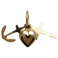 14K Yellow Gold Faith, Hope & Charity Charm #19845