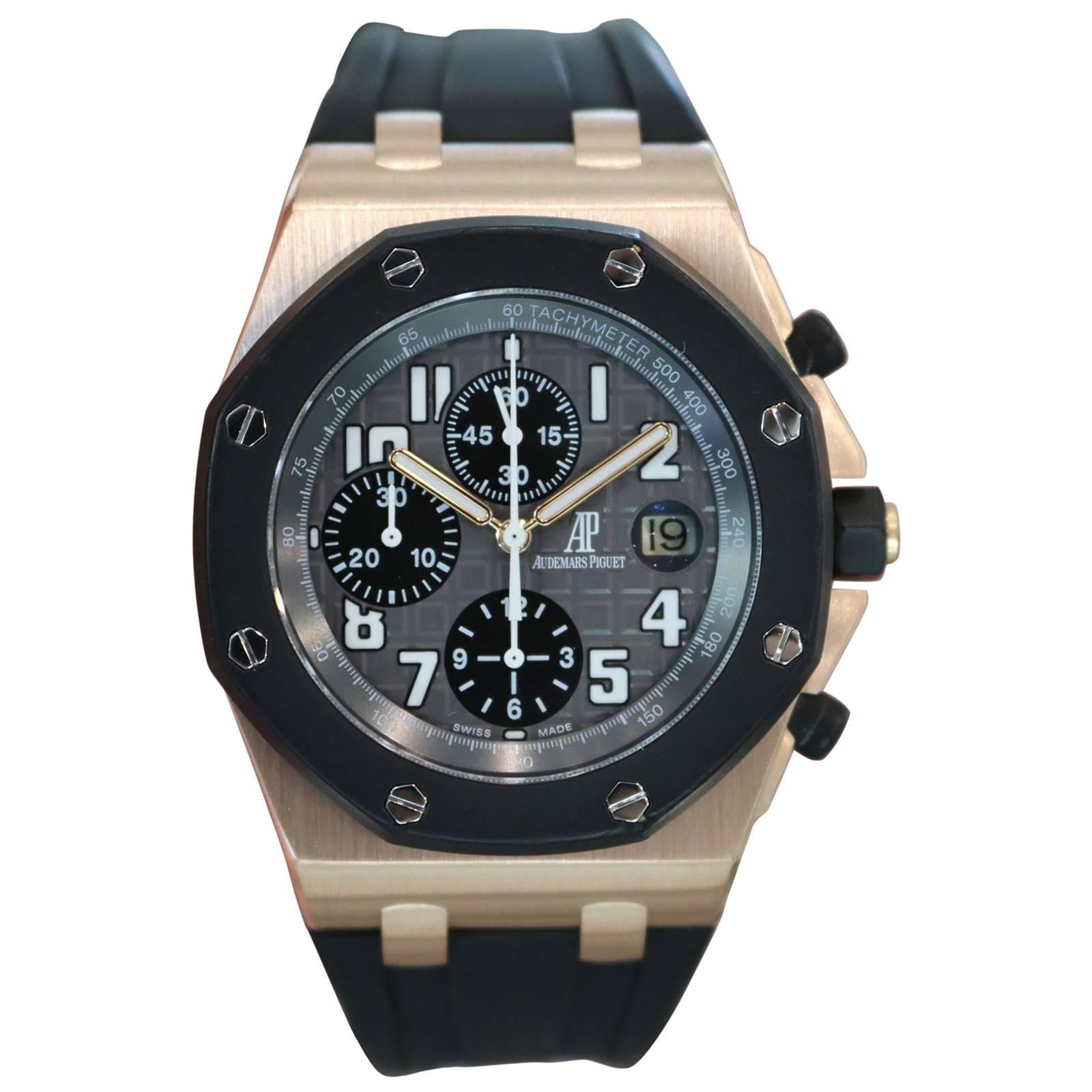 Audemars Piguet Rose Gold Royal Oak Offshore Rubberclad Automatic Wristwatch