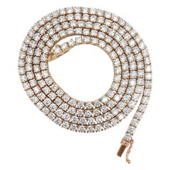 18 Karat Diamant-Tennis-Halskette. VVS-Diamanten in 10k Gold