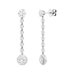 Classic Diamond White Gold 18K Stud Dangle Ears for Her (Boucles d'oreilles pendantes en or 18K)