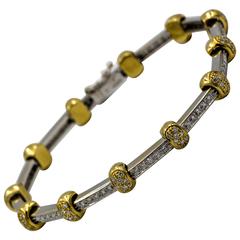 Diamond Two Color Gold Bracelet