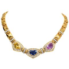 28.00 Carat Sapphire and Diamond Necklace
