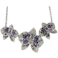 CARTIER Caresse D'Orchidees Diamond Sapphire Amethyst Necklace 10