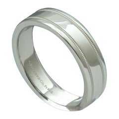 TIFFANY & Co. Juntos Platino 6mm Doble Milgrain Anillo de boda 11 Hombres