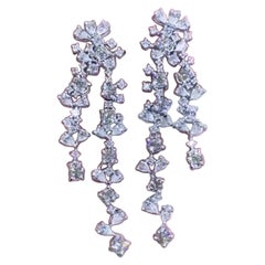 AIG Certified 12.00 Carats Diamonds 18K Gold Earring