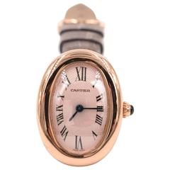 Cartier Damen Roségold Mini Baignoire Quarz-Armbanduhr  