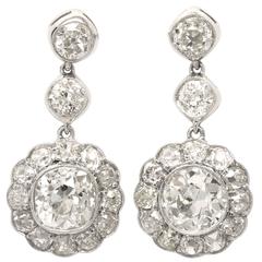 9.91 Carat European Cut Diamond Earrings 11