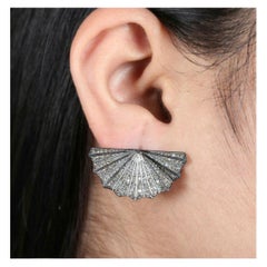 Paar natürliche Pave Diamant-Designer-Ohrstecker 925 Silber-Diamant-Ohrstecker