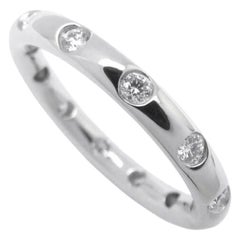 TIFFANY & Co. Platinum .18ct Diamond Bezet Band Ring 6.5