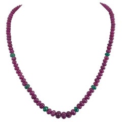 Ruby and Emerald Beaded Necklace