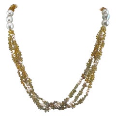 Certified 623 Carat Sapphire and Pearl Beaded Necklace
