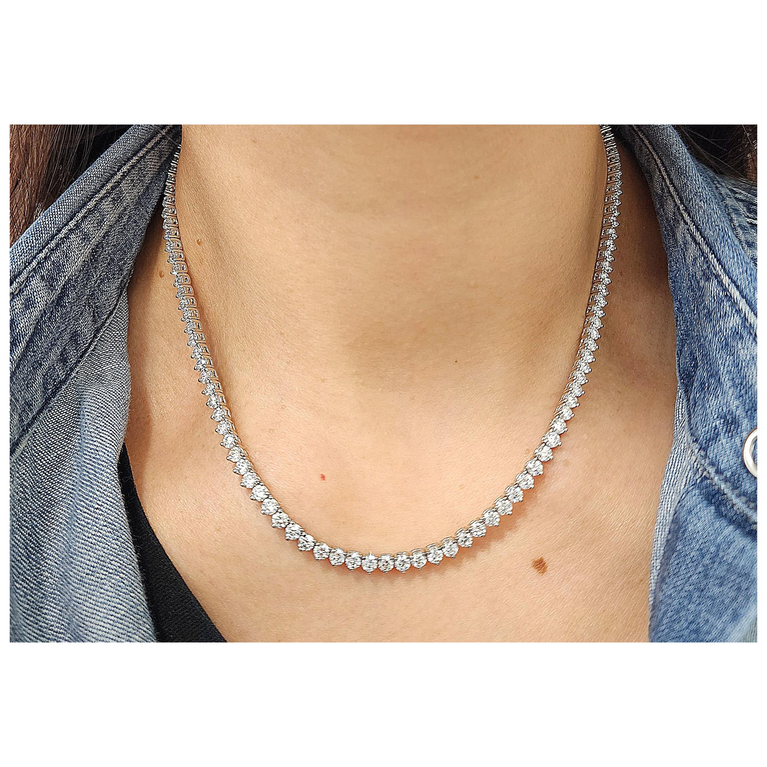 12.84 ct Diamond Tennis Necklace