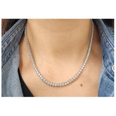 12.84 Karat Diamant-Tennis-Halskette