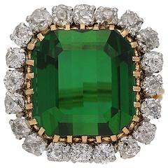 1970s tourmaline diamond cluster ring 12