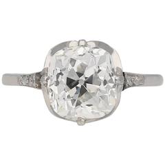 Antique English old mine diamond solitaire ring 4