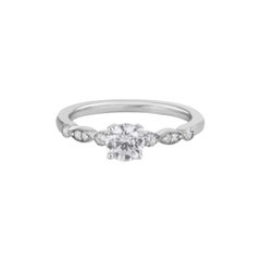 1 CT Moissanite Engagement Ring 925 Sterling Silver Round Shaped Ring For Her.