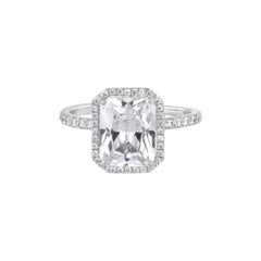 Anello di moissanite con taglio a cuscino Anello a raggiera in argento 925 per donna