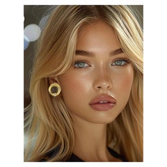 Bulgari look Ancient Coin Gold Clip Earrings