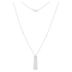 1.63 Carat SI/H Round Brilliant Cut Diamond Pendant Necklace 14 Karat White Gold