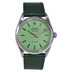Rolex Stainless Steel Air King with Custom Finished Lime Green Dial circa 1960's