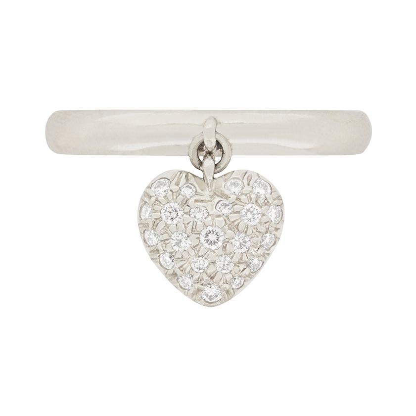 Tiffany & Co. Pavé-Set Diamond Heart Cluster Ring For Sale