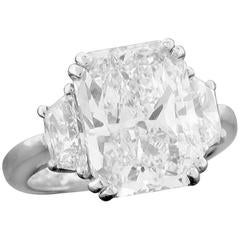 4.31 Carat Radiant Diamond Ring 6