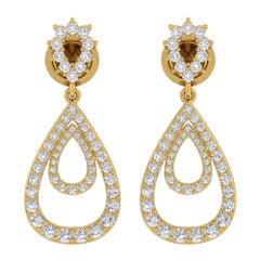 Orecchini di diamanti con taglio brillante rotondo da 1,60 carati SI/H Gioielli in oro giallo 14k