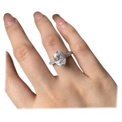 925 Sterling Silver 3 Ct Double Band Oval Shaped Moissanite Engagement Ring
